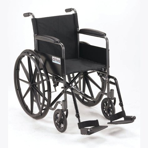 Wheelchair 18 W/fixed Full Arms & Swingaway Det Footrests