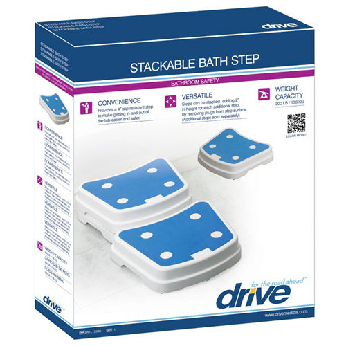 Stackable Bath Step for Safe Tub Access - Supports 300 lbs
