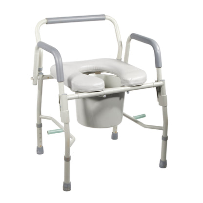 Commode Drop-arm Kd W/padded Open-front Seat Tool-free