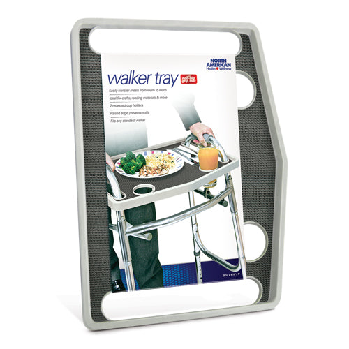 Walker Tray W/ Grip Mat Gray