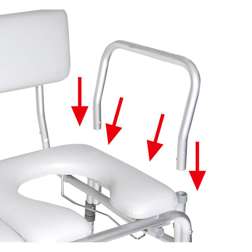 Transfer Bench & Commode Combination W/padded Seat