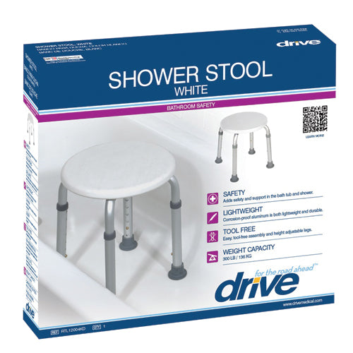 Bath Stool - Round White By Drive