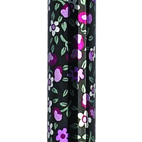 Folding Cane Pistol Grip Adj. Black Floral 33 - 37