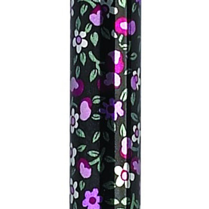 Folding Cane Pistol Grip Adj. Black Floral 33 - 37