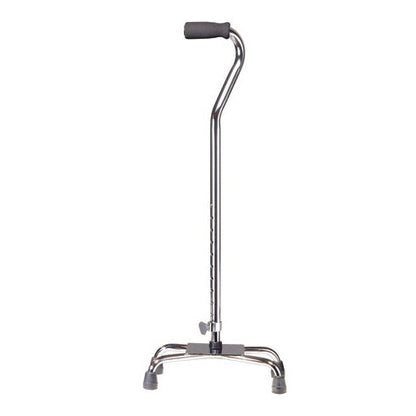 Quad Cane-large Base Silver W/vinyl Grip