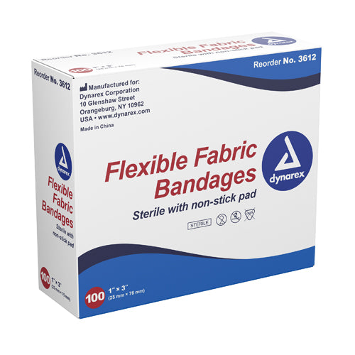 Flexible Fabric Adh Bandages Wing 3 X 3 Bx/50