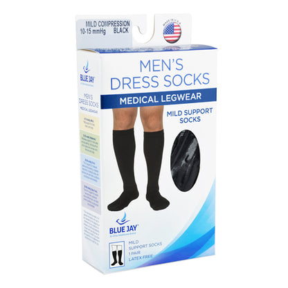 Men's Mild Support Socks 10-15mmhg Black Md/lg