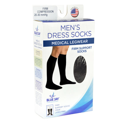 Men's Firm Support Socks 20-30mmhg Black Small