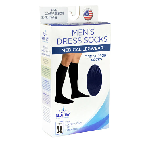 Men's Firm Support Socks 20-30mmhg Navy Large