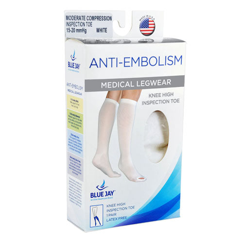 Anti-embolism Stockings Lg/lng 15-20mmhg Below Knee Insp Toe