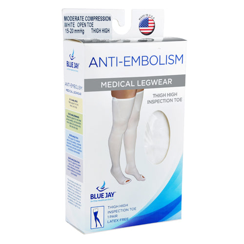 Anti-embolism Stockings Lg/reg 15-20mmhg Thigh Hi Insp. Toe