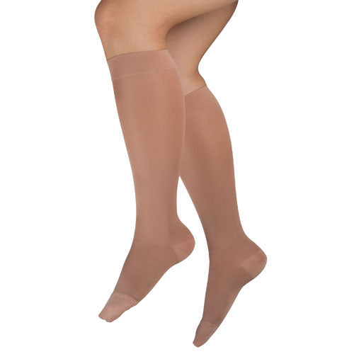 Ladies' Sheer Firm Support Md 20-30mmhg Knee Highs Beige