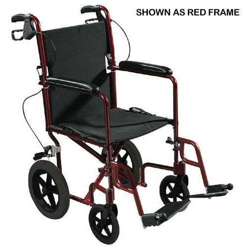 Expedition Aluminum Transport Chair W/loop Locks 19 Red