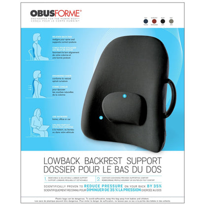 Lowback Backrest Support Obusforme Black bagged