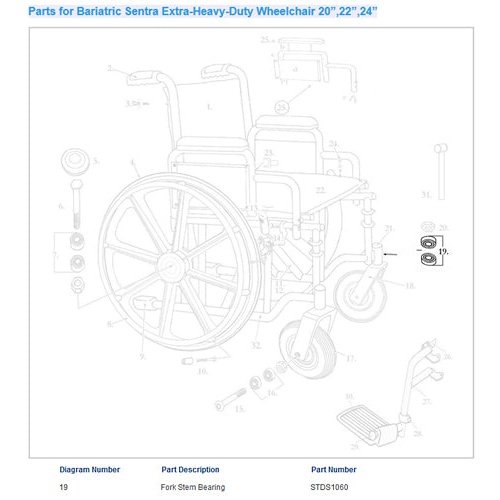 Wheelchair Fork Bearing Only