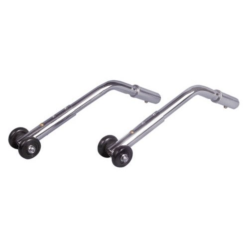 Anti-tippers pr W/wheels Universal Adj Chrome