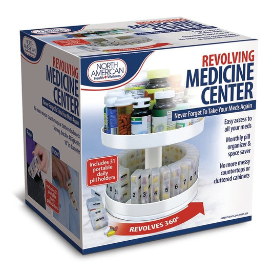 Revolving Medicine Center W/31daily Pill Compartments