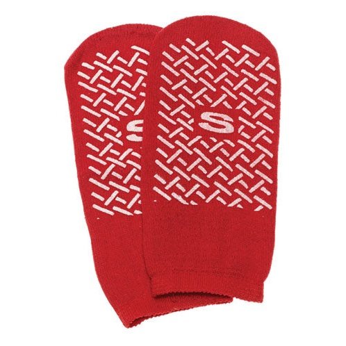 Slipper Socks; Small Red Pair Child Size 4-6