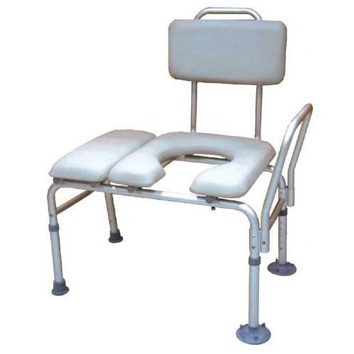 Transfer Bench & Commode Combination W/padded Seat