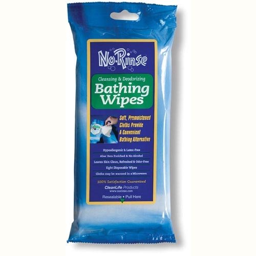 No Rinse Bathing Wipes Retail Package Pk/8