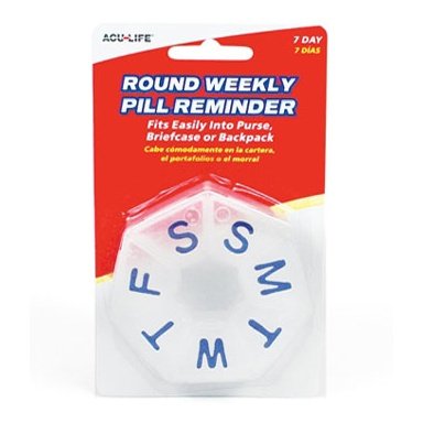 Round Weekly Pill Box Clear