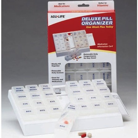 Deluxe Pill Organizer W/28 Com One Week Plus Today'