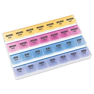 Color-Coded 7-Day Pill Organizer with Easy-Access Design